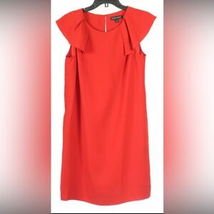 Banana Republic Women’s Dress 6 Red Shift Short Sleeve Pockets Unlined